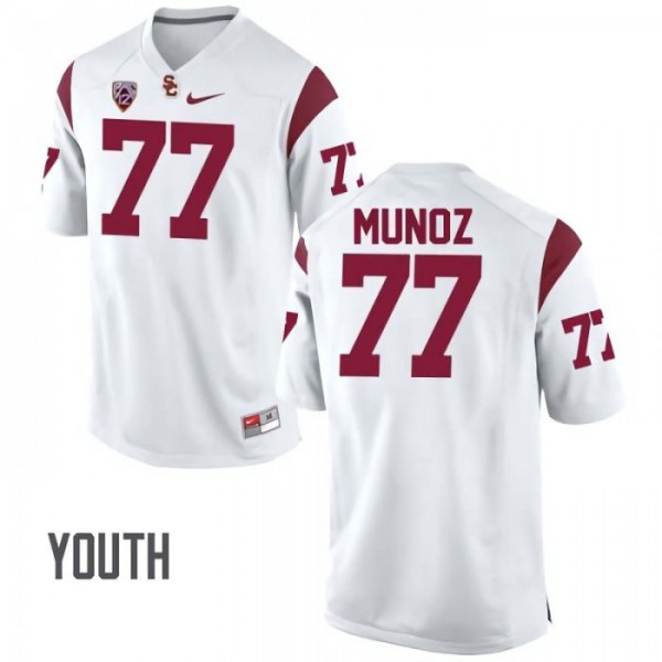 77 Anthony Munoz USC Youth Stitch Jerseys White, Anthony Munoz USC